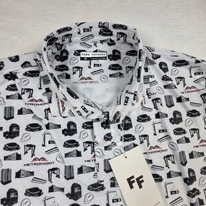 Fore Fathers Metromont Construction Print Golf Polo Shirt Mens Medium NWT White